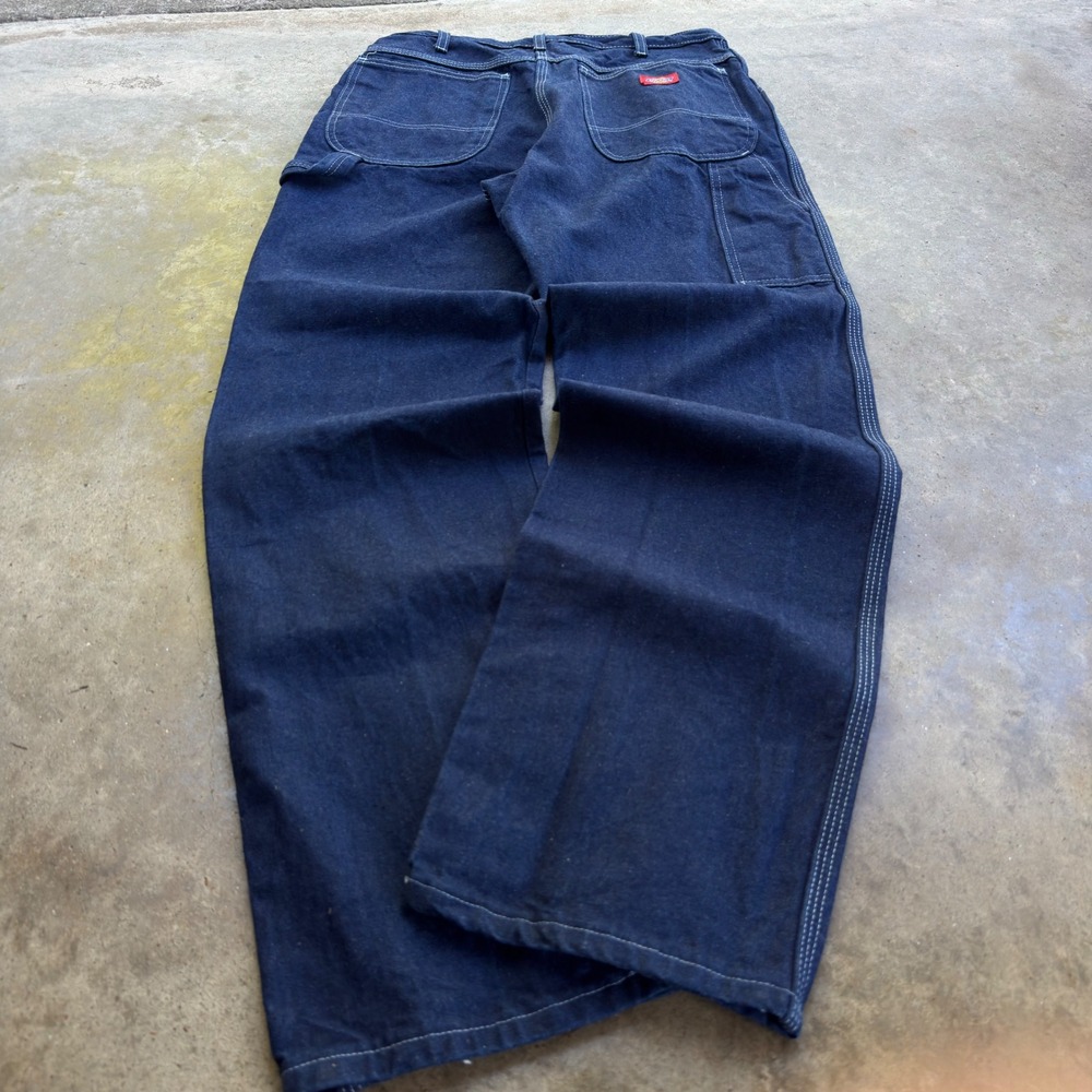 Vintage Y2K Dickies Carpenter Jean Workwear Baggy Indigo Blue 32x32 (g4)